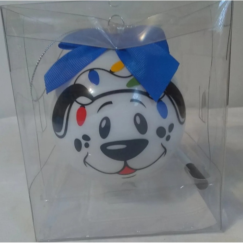 Puppy Dog Glass Christmas Ornament Ball 4.5" In Box With Marker to Personalize